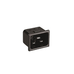 Bulgin Snap-In IEC Connector Male, 10A, 250 V