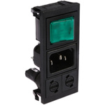 Bulgin C14 Snap-In IEC Connector Male, 10A, 250 V, Fuse Size 5 x 20mm