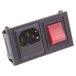 Bulgin C14 Snap-In IEC Connector Male, 10A, 250 V, Fuse Size 5 x 20mm