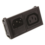 Bulgin C13, C14 Snap-In IEC Connector Male, 10A, 250 V, Fuse Size 5 x 20mm