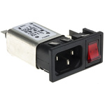 Bulgin 6A, 250 V ac Male Snap-In IEC Filter 1 Pole BZM27/A0620/55B 1 Fuse