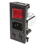 Bulgin 10A, 250 V ac Male Snap-In IEC Filter 2 Pole BZV03/A0620/06 2 Fuse