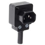 Bulgin C14 Right Angle Cable Mount IEC Connector Male, 10A, 250 V