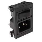 Bulgin C14 Snap-In IEC Connector Male, 10A, 250 V