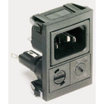 Bulgin C14 Snap-In IEC Connector Male, 10A, 250 V, Fuse Size 5 x 20mm