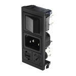 Bulgin C14 Snap-In IEC Connector Male, 10A, 250 V, Fuse Size 5 x 20mm