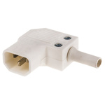 Bulgin C14 Right Angle Cable Mount IEC Connector Male, 10A, 250 V