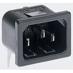 Bulgin C14 Right Angle Snap-In IEC Connector Male, 10A, 250 V