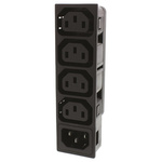 Schurter C13 x 4, C14 x 1 Panel Mount IEC Connector Socket, Plug, 10A, 250 V