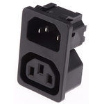 Schurter C13, C14 Snap-In IEC Connector Socket, Plug, 10A, 250 V