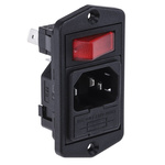 Bulgin C14 Panel Mount IEC Connector Male, 10A, 250 V, Fuse Size 5 x 20mm