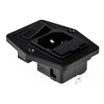 Bulgin C14 Panel Mount IEC Connector Male, 10A, 250 V, Fuse Size 5 x 20mm