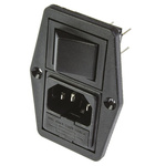 Bulgin C14 Panel Mount IEC Connector Male, 10A, 250 V, Fuse Size 5 x 20mm