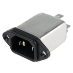 RS PRO 3A, 250 V ac Male Panel Mount IEC Filter , Faston None Fuse