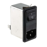 RS PRO 2A, 250 V ac Male Snap-In IEC Filter 2 Pole, Faston 1 Fuse