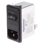 RS PRO 4A, 250 V ac Male Snap-In IEC Filter 2 Pole, Faston 1 Fuse