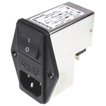 Schurter 6A, 250 V ac Male Panel Mount Filtered IEC Connector 2 Pole 4304.4004 1 Fuse