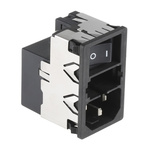 Schurter 4A, 250 V ac Male Snap-In Filtered IEC Connector 2 Pole KMF1.1141.11 2 Fuse