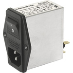 Schurter 2A, 250 V ac Male Panel Mount Filtered IEC Connector 2 Pole 4304.4002 1 Fuse