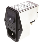 Schurter 10A, 250 V ac Male Panel Mount Filtered IEC Connector 4304.4005 None Fuse