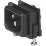 Schurter C14 Right Angle Panel Mount IEC Connector Male, 10A, 250 V