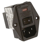 TE Connectivity 10A, 250 V ac Male Flange Mount IEC Filter 2 Pole PE0SSSSX0, Spade 1 Fuse