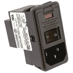TE Connectivity 10A, 250 V ac Male Snap-In IEC Filter 2 Pole PS0S0DBX0, Spade 2 Fuse