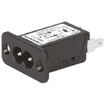 Schurter 2.5A, 250 V ac Male Panel Mount Filtered IEC Connector 5008.0012, Faston None Fuse