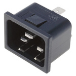 Bulgin C20 Snap-In IEC Connector Male, 16A, 250 V