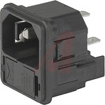 Schurter C14 Snap-In IEC Connector Male, 10A, 250 V, Fuse Size 5 x 20mm