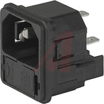 Schurter C14 Snap-In IEC Connector Male, 10A, 250 V, Fuse Size 5 x 20mm