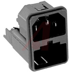 Schurter C14 Snap-In IEC Connector Male, 10A, 125 V, 250 V, Fuse Size 6.3 x 32mm