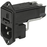 Schurter C14 Panel Mount IEC Connector Male, 10A, 125 V, 250 V, Fuse Size 6.3 x 32mm