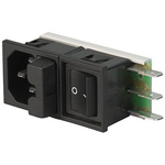 Schurter C14 Snap-In IEC Connector Socket, 10A, 125 V, 250 V, Fuse Size 5 x 20mm