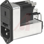 Schurter 10A, 125 V ac, 250 V ac Male Screw Filtered IEC Connector CE60.6100.151, Quick Connect 2 Fuse