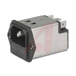 Schurter 2A, 250 V ac Male Panel Mount Filtered IEC Connector 5200.0223.1, Quick Connect 1 Fuse