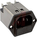 Schurter 10A, 250 V ac Male Panel Mount Filtered IEC Connector 5200.1023.1, Quick Connect 1 Fuse