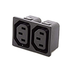 RS PRO 2 X C13 Panel Mount, Snap In Mount IEC Connector Socket, 10A, 250 V