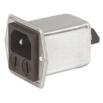 Schurter 1A, 250 V ac Male Panel Mount Filtered IEC Connector 5707.0101.312, Quick Connect 2 Fuse