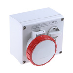 Scame Horizontal Switchable IP66, IP67 Industrial Interlock Socket 3PN+E, Earthing Position 6h, 16A, 415 V
