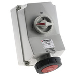 MENNEKES Switchable IP67 Industrial Interlock Socket 3P+E, Earthing Position 6h, 63A, 400 V