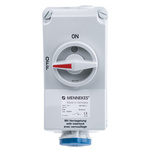 MENNEKES Switchable IP44 Industrial Interlock Socket 2P+E, Earthing Position 6h, 16A, 230 V