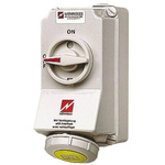 MENNEKES Switchable IP44 Industrial Interlock Socket 2P+E, Earthing Position 4h, 16A, 110 V