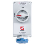 MENNEKES Switchable IP44 Industrial Interlock Socket 2P+E, Earthing Position 6h, 32A, 230 V
