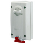 Scame Switchable IP44 Industrial Interlock Socket 3P+N+E, Earthing Position 6h, 16A, 415 V