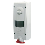 Scame Switchable IP44 Industrial Interlock Socket 3P+E, Earthing Position 6h, 32A, 400 V