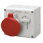 Scame Switchable IP44 Industrial Interlock Socket 3P+N+E, Earthing Position 6h, 16A, 415 V