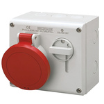 Scame Switchable IP44 Industrial Interlock Socket 3P+E, Earthing Position 6h, 32A, 400 V