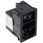 Schurter 1A, 125 V ac, 250 V ac Male Panel Mount Filtered IEC Connector 2 Pole KMF0.2113.11 , Quick Connect 2 Fuse