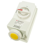 MENNEKES Switchable IP67 Industrial Interlock Socket 2P+E, Earthing Position 4h, 16A, 110 V